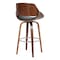 Armen Living Mona 26" Counter Height Swivel Gray Faux Leather and Walnut Wood Bar Stool LCMNBAWAGR26 - alternate 6